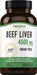 GrassFed Beef Liver 4500 mg per serving , 4500 mg, 250 Quick Release Capsules